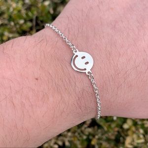 Silver Smiley Bracelet Adjustable